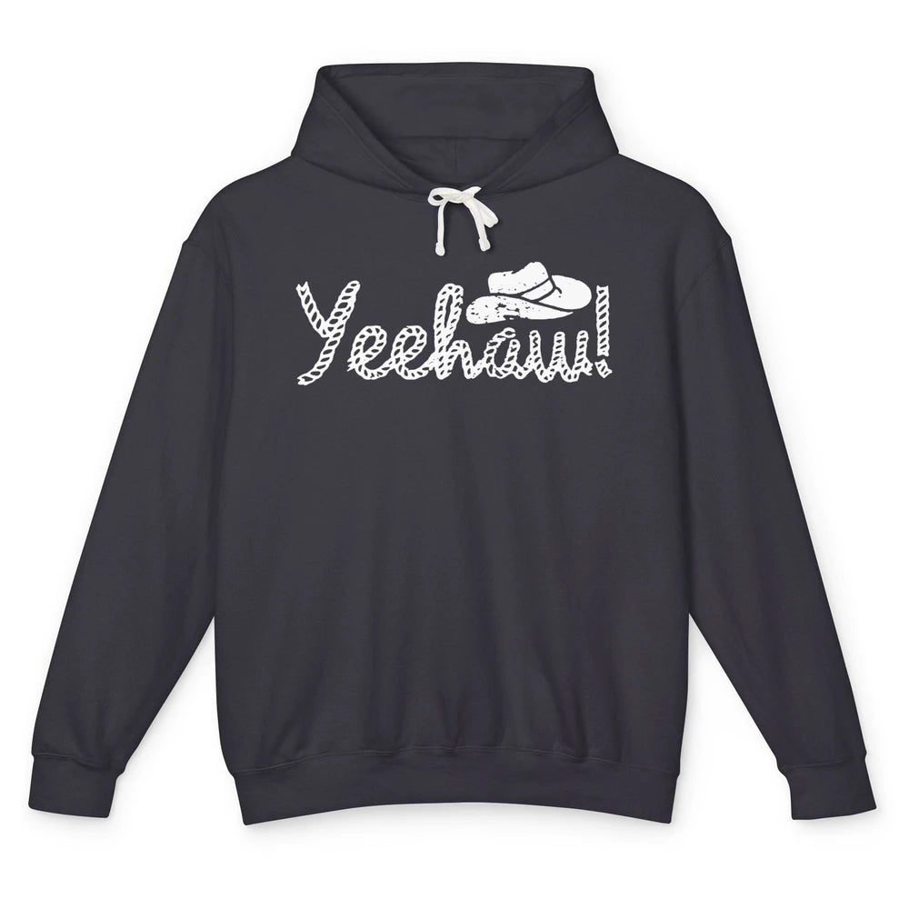 Retro Cowboy Lasso Hat Yeehaw Western Country Cowgirls Horse Unisex Lightweight Hoodie