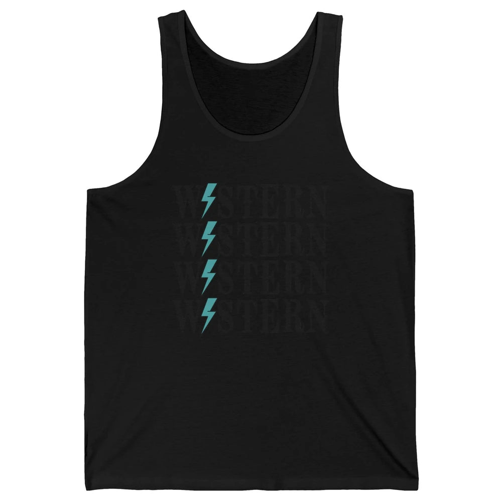 Retro Cowboy Lightning Bolt Western Country Cowgirl Gift Unisex Jersey Tank