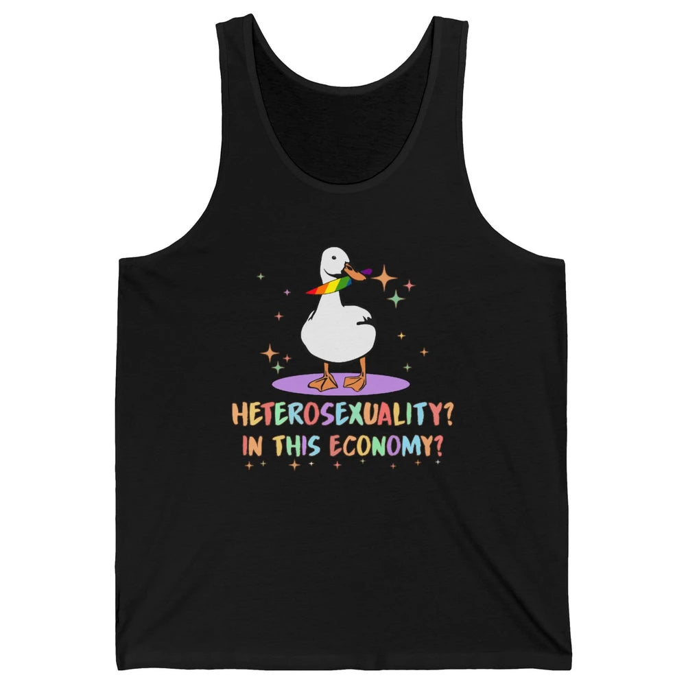 Heterosexuality In This Economy LGBT Goose Rainbow Gay Pride Unisex Jersey Tank