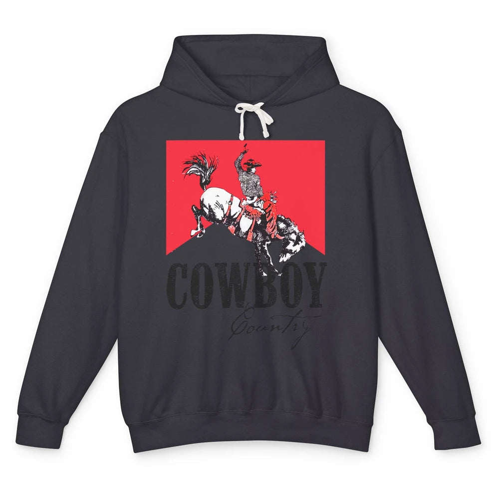 Retro Cowboy Country Horseback Western Country Cowgirl Gift Unisex Lightweight Hoodie
