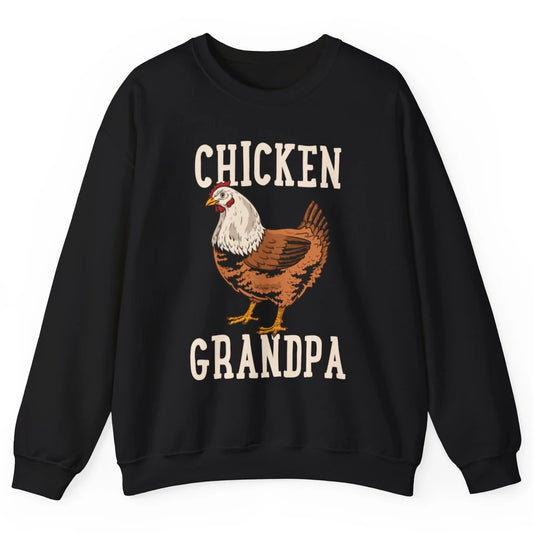 Retro Chicken Grandpa Funny Grandfather Vintage Farm Animal Unisex Crewneck Sweatshirt
