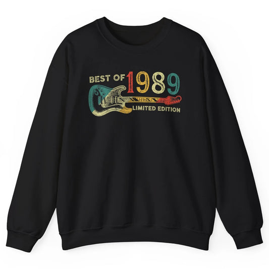 Retro 1989 Electric Guitar Birthday Guitarist Vintage 80s Unisex Crewneck Sweatshirt