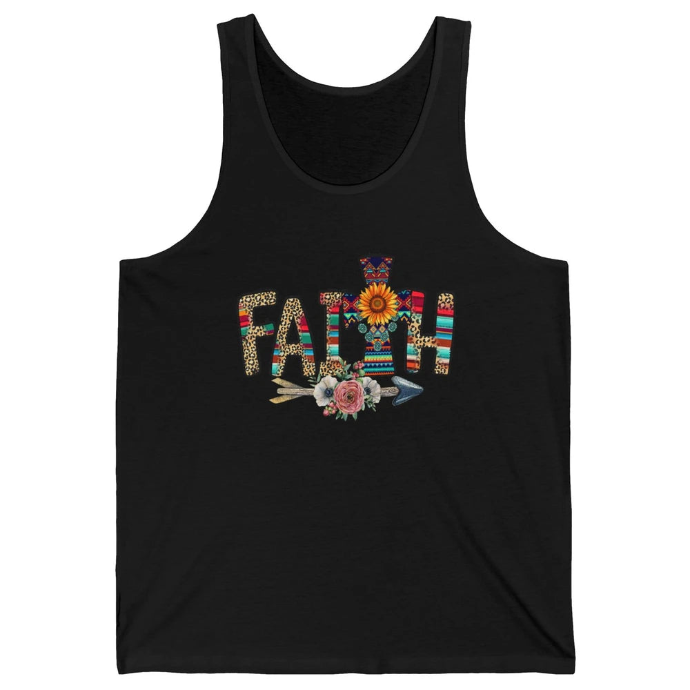 Leopard Serape Faith Religious Western Country Christian God Unisex Jersey Tank