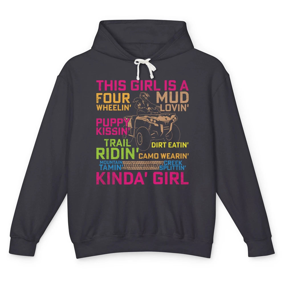 Retro Mud Quad Princess UTV ATV Rider 4 Wheel SXS Offroad Unisex Lightweight Hoodie