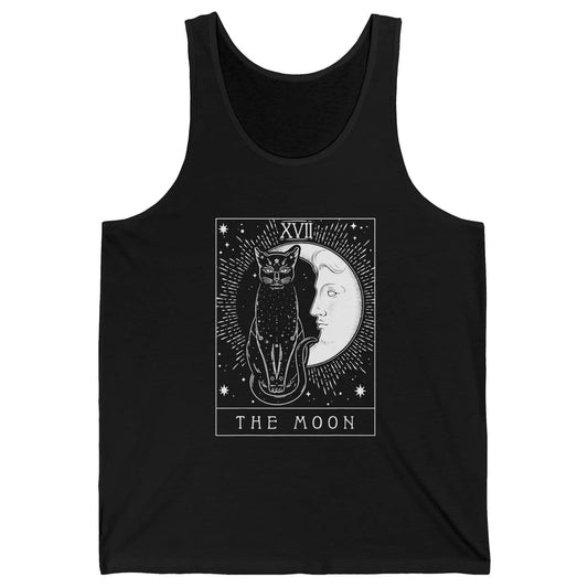 Retro Halloween Gothic Cat The Moon Tarot Card Witchcraft Unisex Jersey Tank