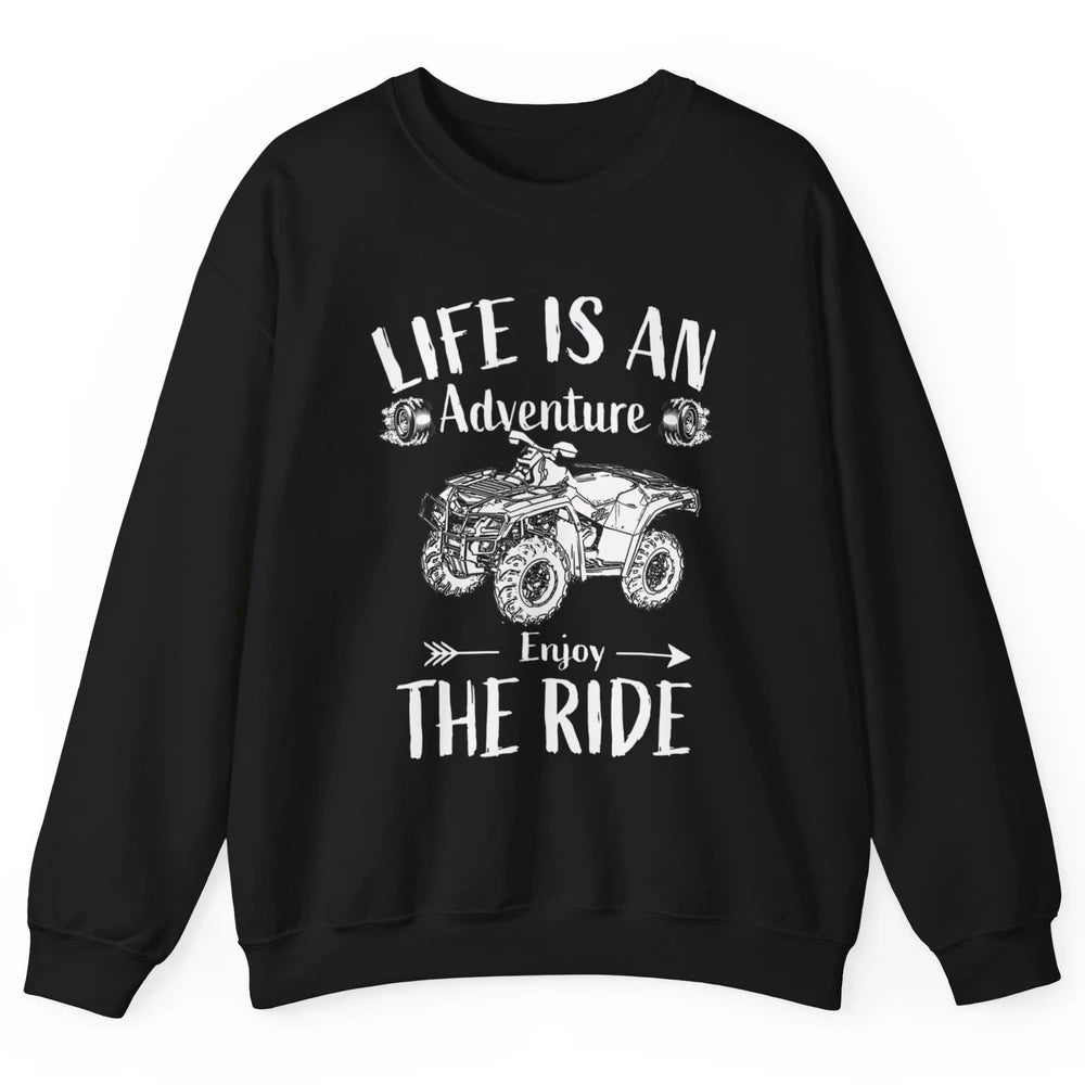 Retro Enjoy The Ride ATV Rider UTV Mud Riding SXS Offroad Unisex Crewneck Sweatshirt