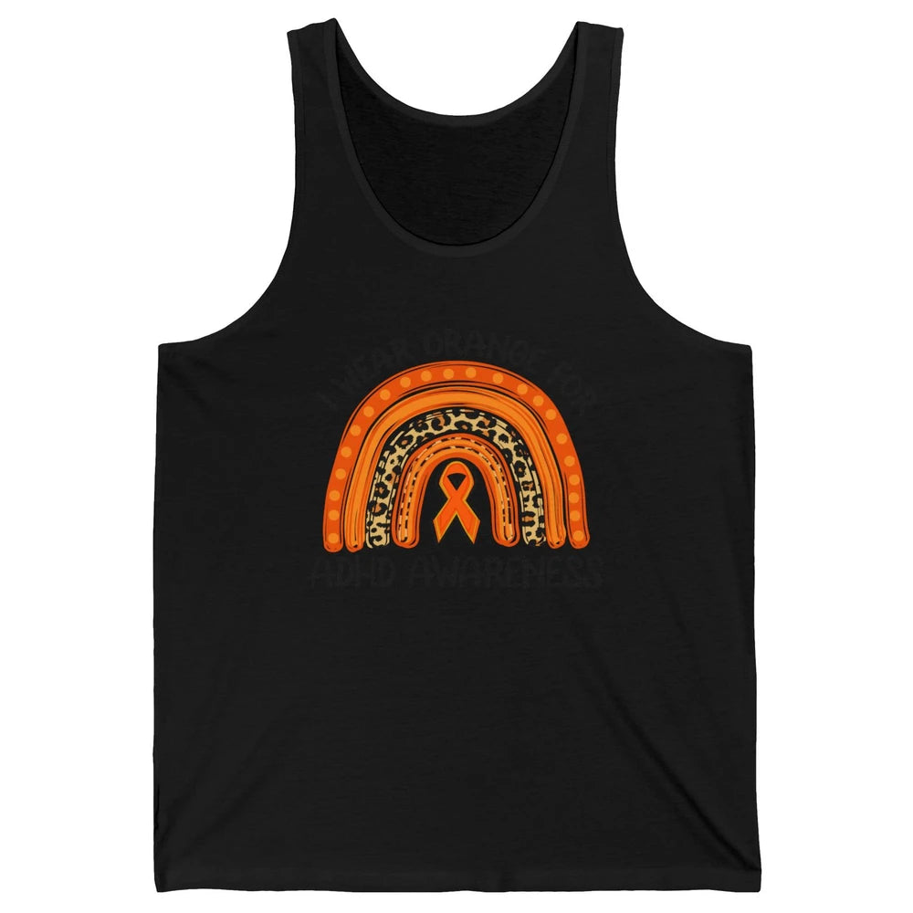ADHD Awareness Month I Wear Orange For ADHD Rainbow Ribbon Unisex Jersey Tank