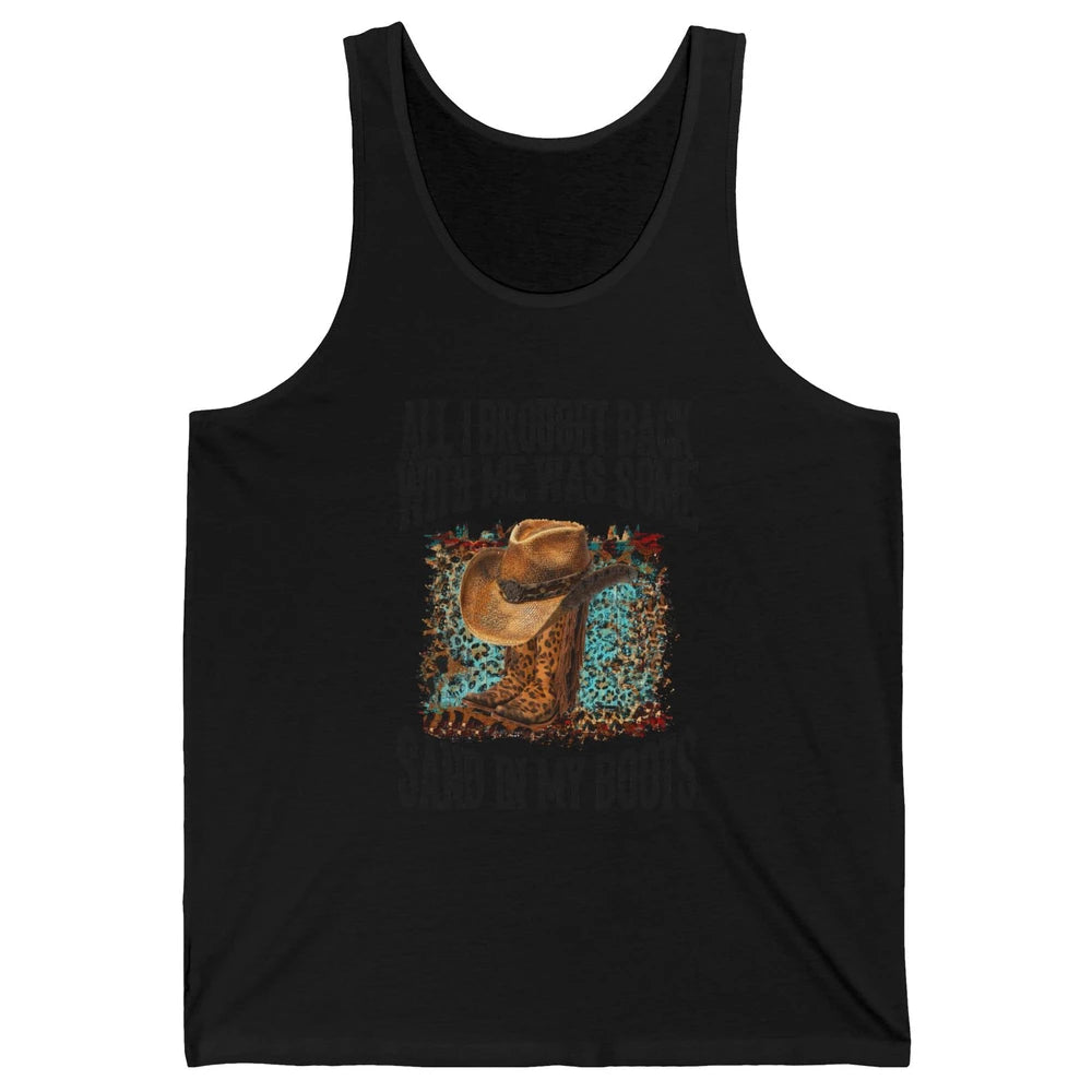 Retro Leopard Sand In My Boots Western Cowgirl Cowboy Hat Unisex Jersey Tank