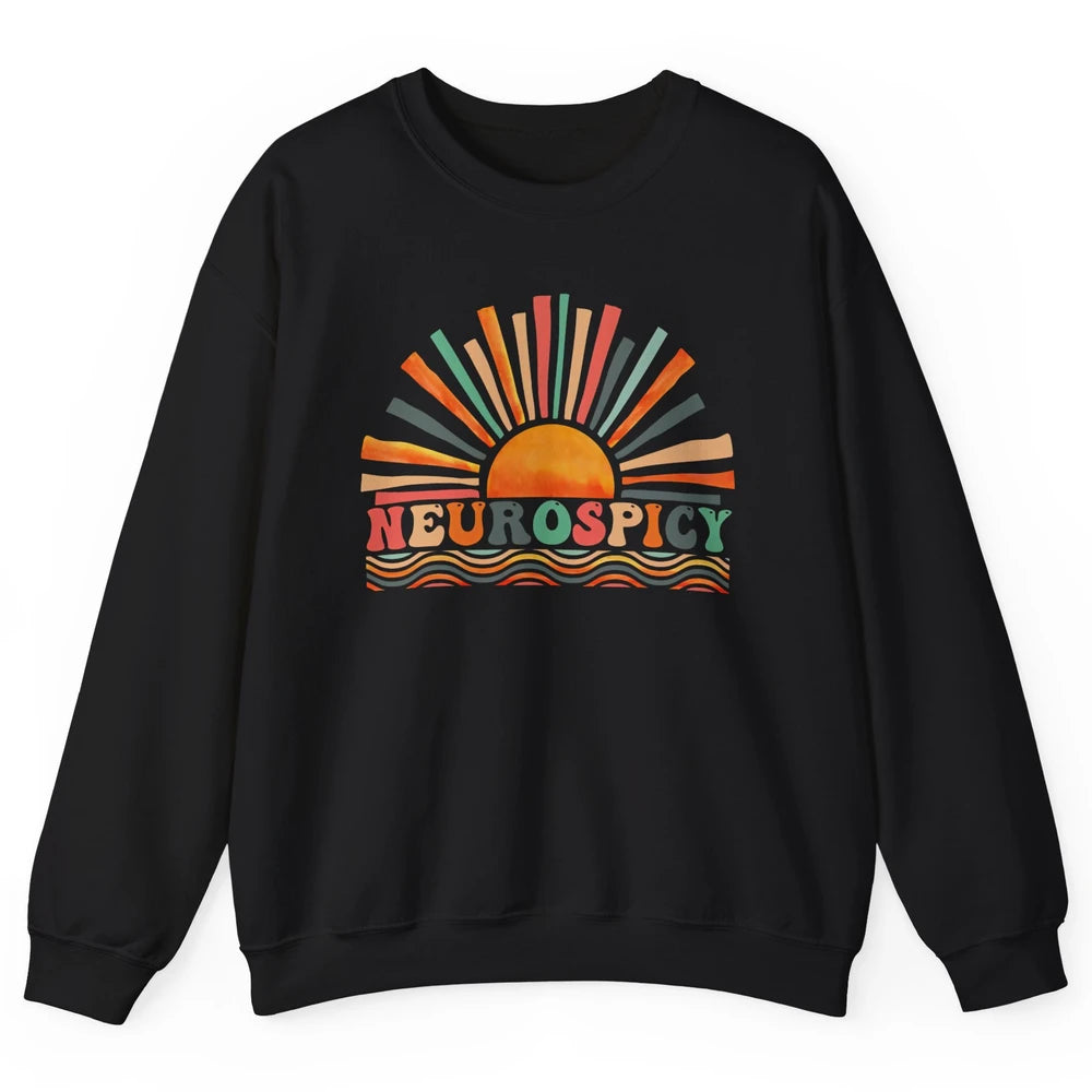 Retro Neurospicy Funny ADHD Neurodiversity Autism Awareness Unisex Crewneck Sweatshirt