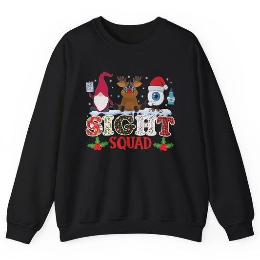 Optometrist Sight Squad Gnome Reindeer Optician Christmas Unisex Crewneck Sweatshirt