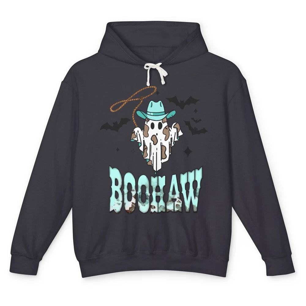 Retro Halloween Boohaw Cowboy Ghost Spooky Western Halloween Unisex Lightweight Hoodie