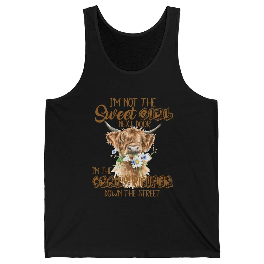 Floral Baby Highland Cow Bandana Not Today Heifer Cow Farmer Unisex Jersey Tank