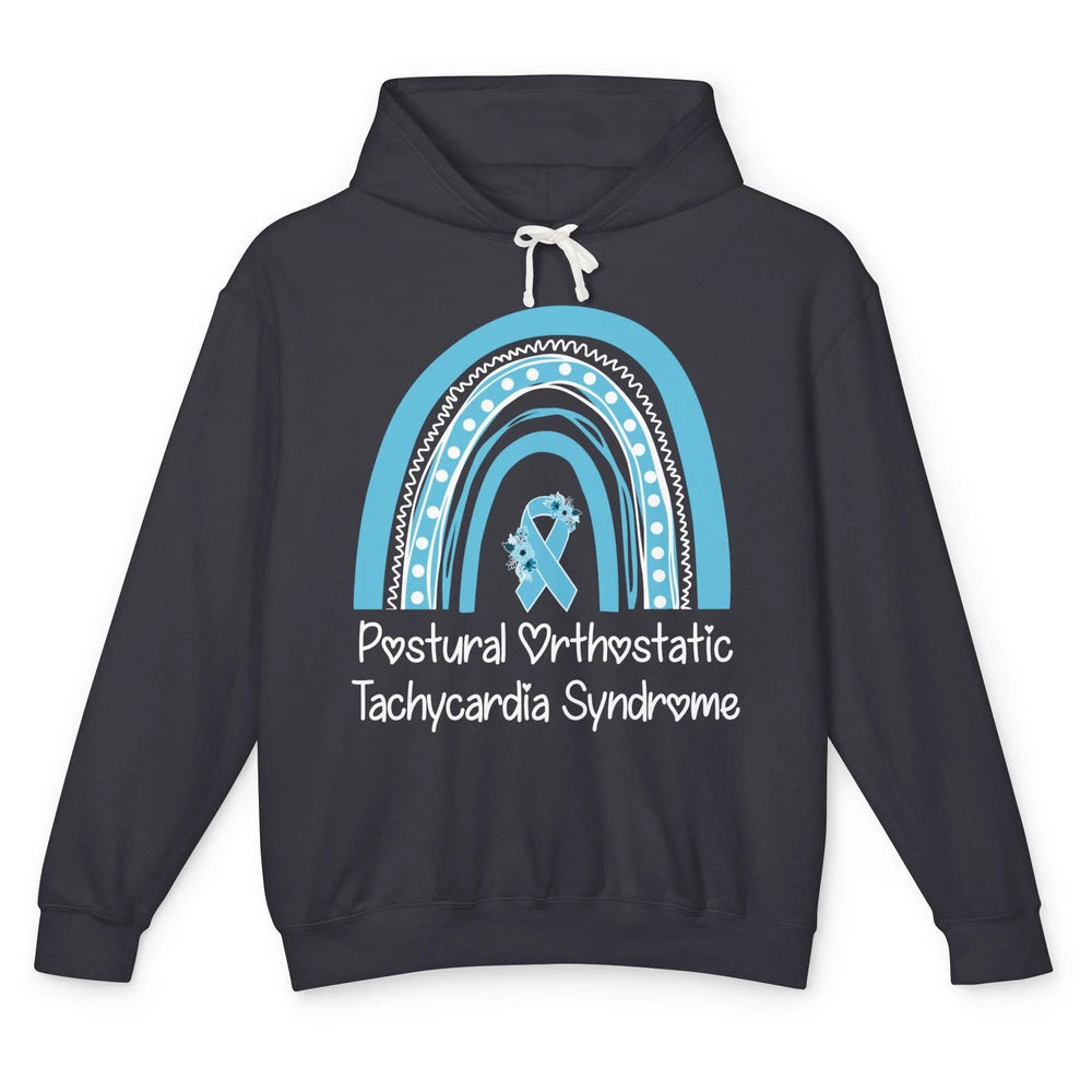 Postural Orthostatic Tachycardia Syndrome Turquoise Rainbow Unisex Lightweight Hoodie