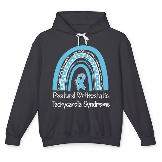 Postural Orthostatic Tachycardia Syndrome Turquoise Rainbow Unisex Lightweight Hoodie