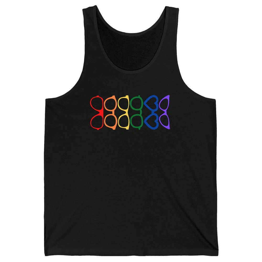 Rainbow Eyeglasses Pride Optometrist Optician Glasses Gift Unisex Jersey Tank