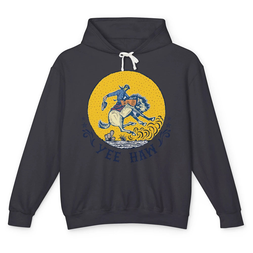 Retro Cowboy Yeehaw Western Country Cowgirls Horse Lovers Unisex Lightweight Hoodie
