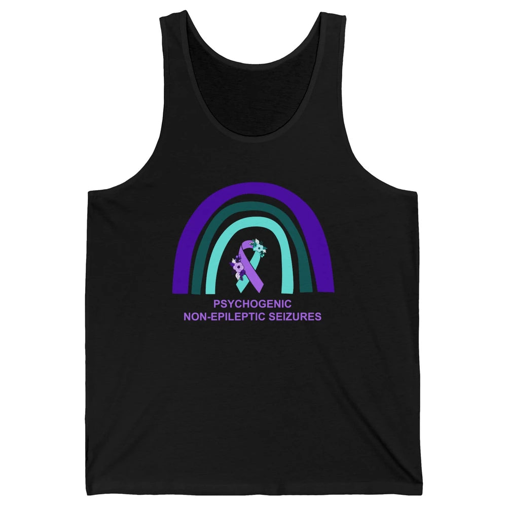 Psychogenic Non-epileptic Seizures PNES Purple Teal Rainbow Unisex Jersey Tank