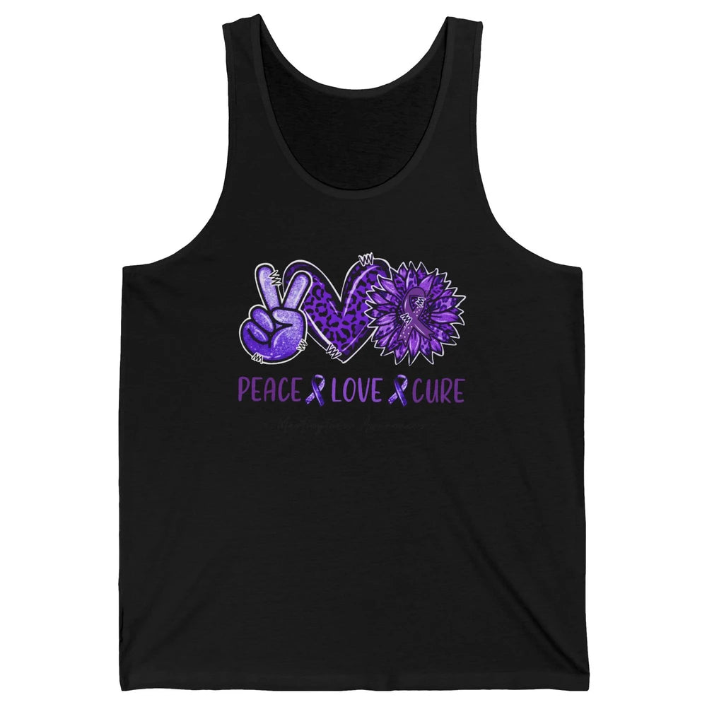 Mastocytosis Awareness Purple Ribbon Peace Love Fight Unisex Jersey Tank