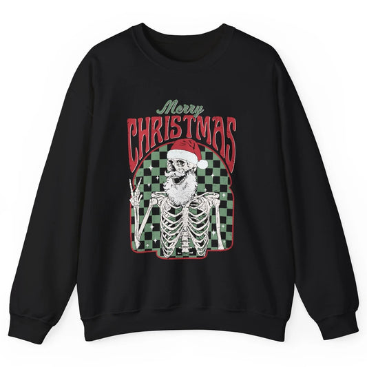 Merry Christmas Skeleton Santa Claus Vintage Xmas Skull Vibe Unisex Crewneck Sweatshirt