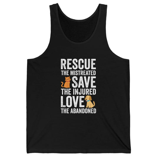 Rescue Mistreated Save Injured Adopt Dog Cat Animal Rescuer Unisex Jersey Tank