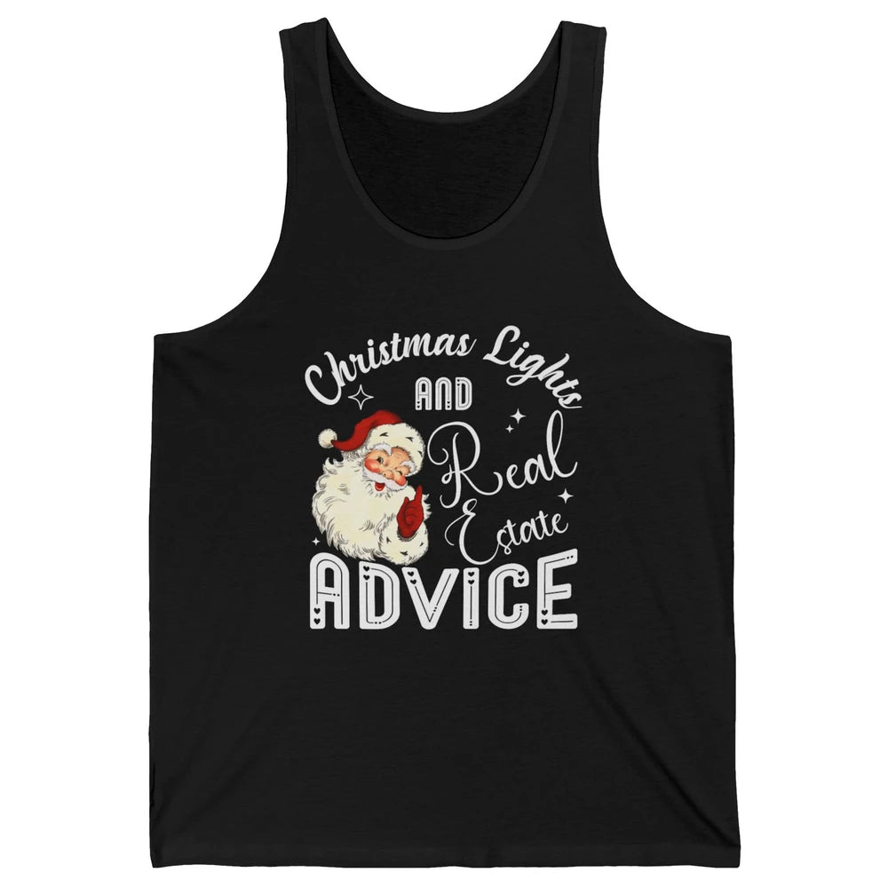 Merry Christmas Xmas Lights Santa Realtor Real Estate Advice Unisex Jersey Tank