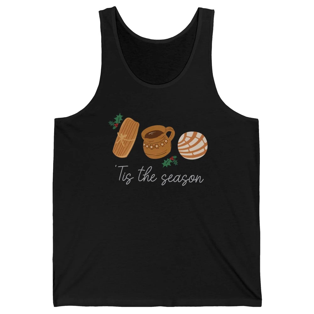 Mexican Christmas Feliz Navidad Concha Tamale Sweet Bread Unisex Jersey Tank