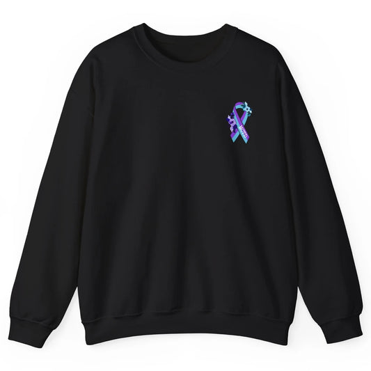 Mixed Connective Tissue Disease Awareness MCTD Floral Ribbon Unisex Crewneck Sweatshirt