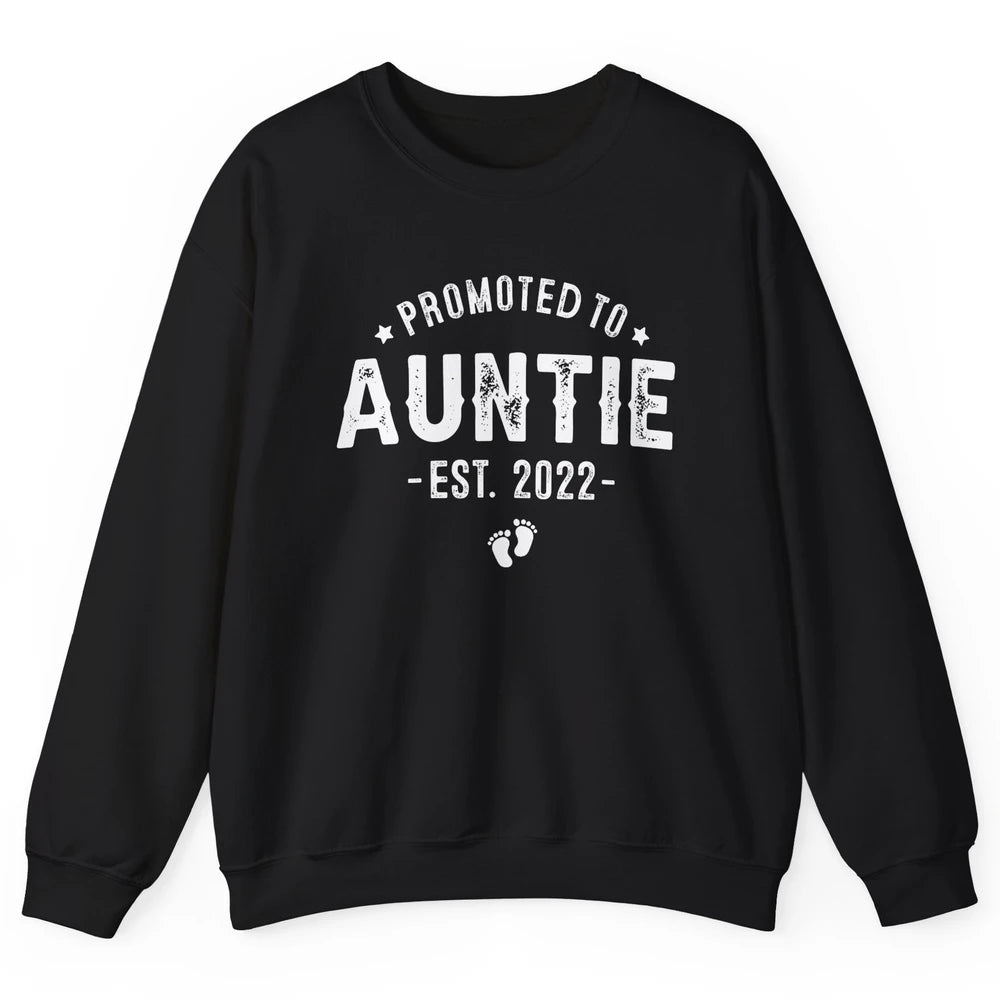 Promoted To Auntie Est 2022 Auntie To Be Pregnancy Reveal Unisex Crewneck Sweatshirt