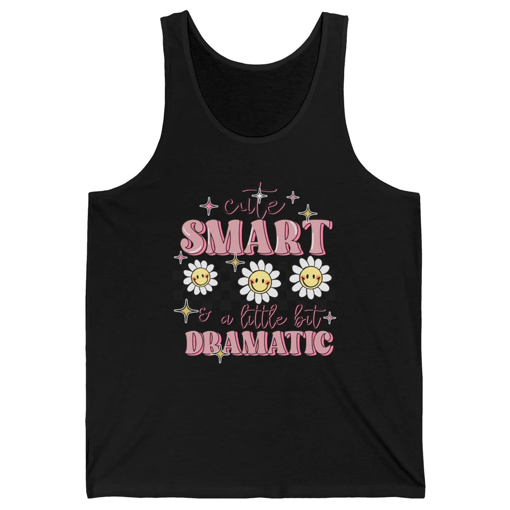 Retro Groovy Cute Smart & A Little Bit Dramatic Cute Girl Unisex Jersey Tank