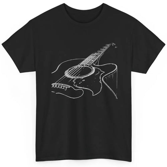 Retro Acoustic Guitar Guitarist Musician Music Lovers Gift Classic Unisex T-Shirt