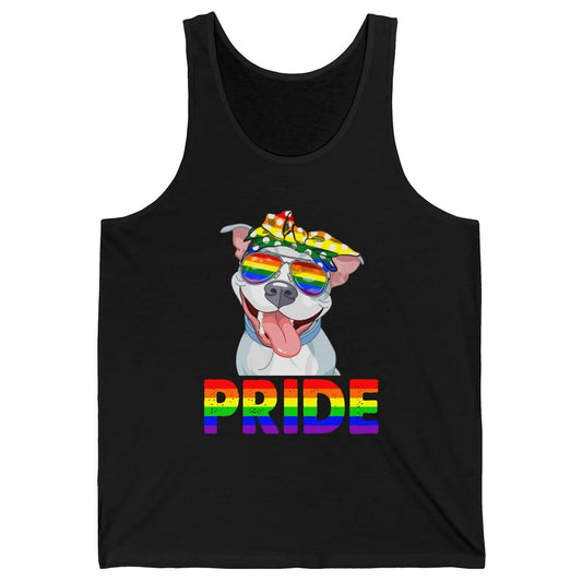 Pitbull Pride Dog Mom LGBT Gay Pride Month Unisex Jersey Tank