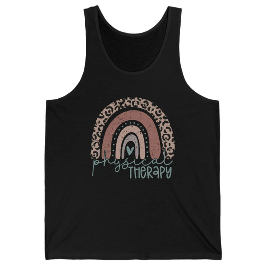 Retro Physical Therapy Rainbow Physical Therapist PT Leopard Unisex Jersey Tank