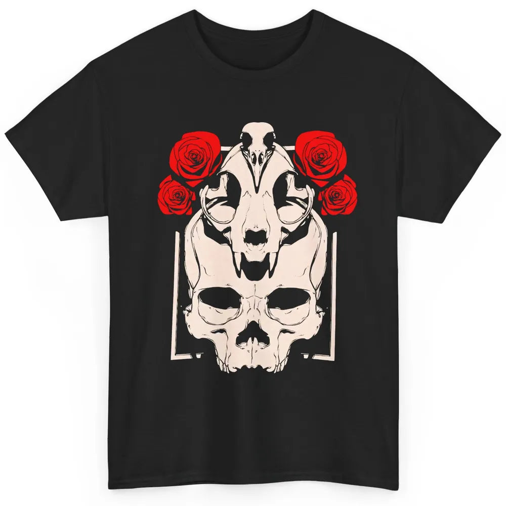 Mystical Skulls Gothic Witch Floral Grunge Magic Occult Edgy Classic Unisex T-Shirt