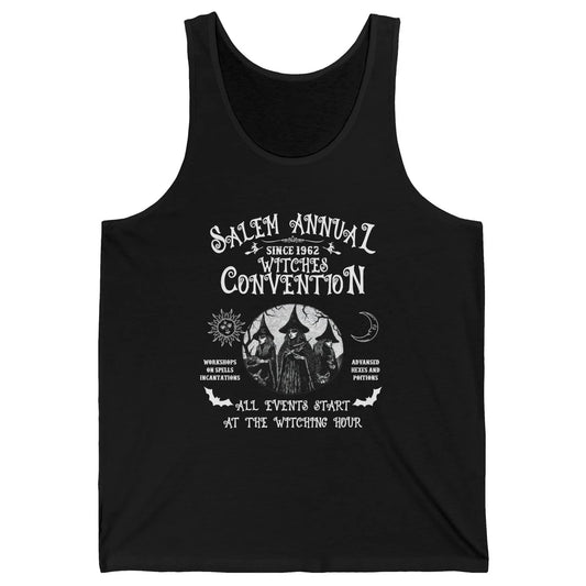 Retro Salem Annual Witches Convention Halloween Witch Magic Unisex Jersey Tank