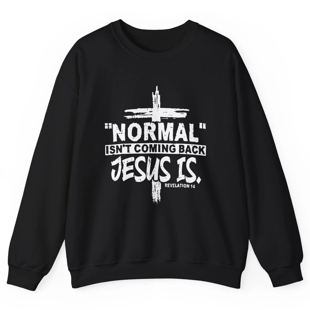 Normal Isn't Coming Back Jesus Is Bible Christian Religious Unisex Crewneck Sweatshirt