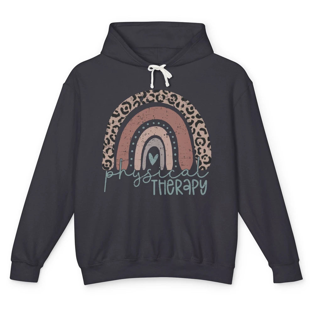 Retro Physical Therapy Rainbow Physical Therapist PT Leopard Unisex Lightweight Hoodie