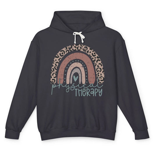 Retro Physical Therapy Rainbow Physical Therapist PT Leopard Unisex Lightweight Hoodie