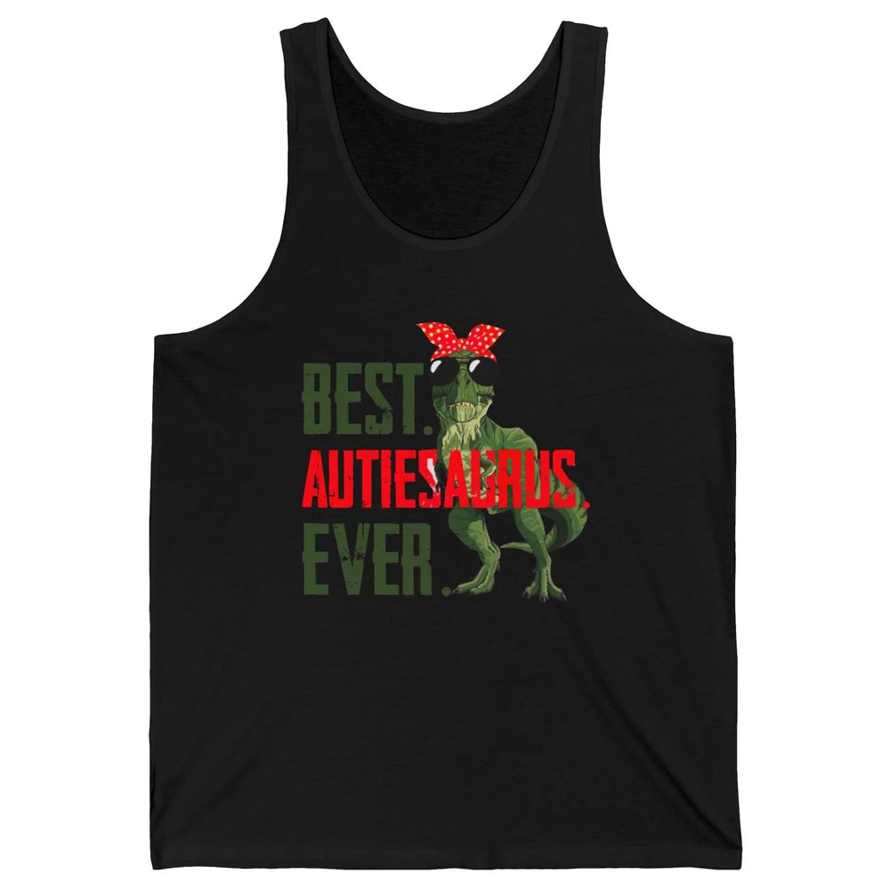 Retro Funny T Rex Best Auntiesaurus Ever Dinosaur Aunt Gift Unisex Jersey Tank