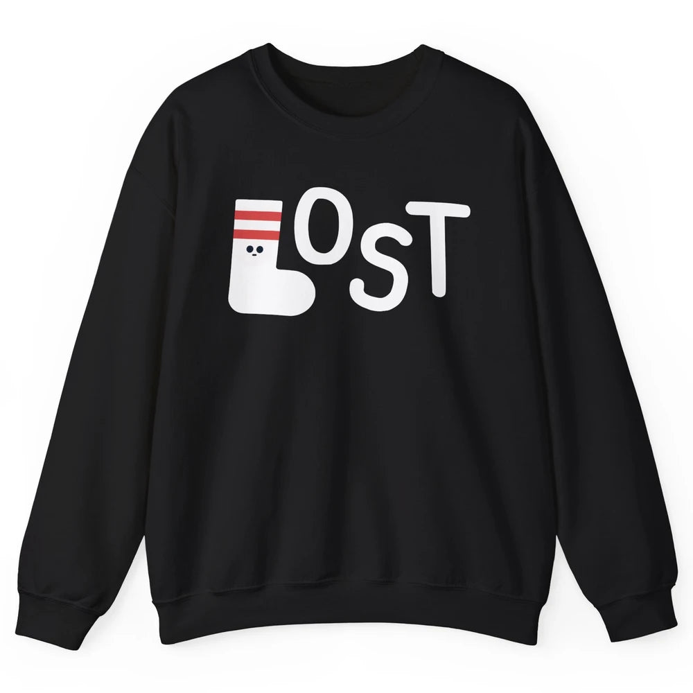 Missing Sock Funny Sock Lost Laundry Pun Lonely Sock Unisex Crewneck Sweatshirt