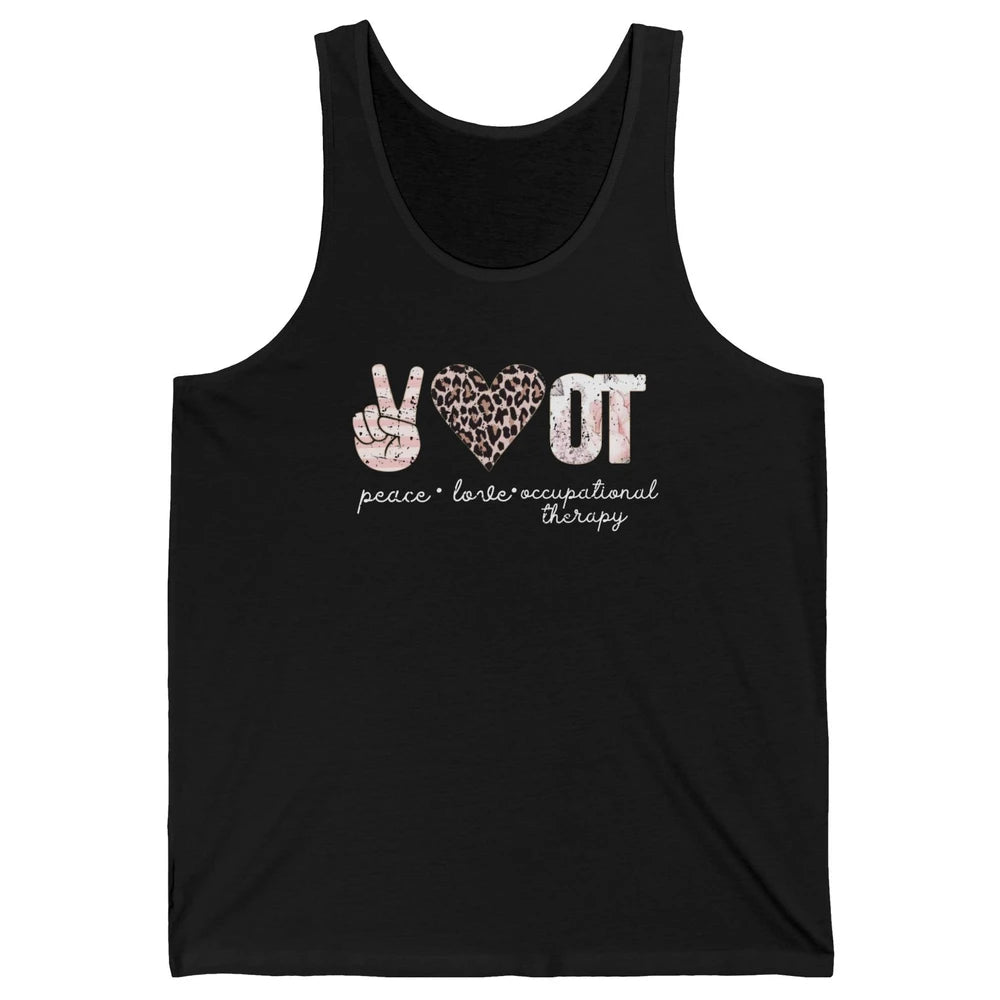 Retro Occupational Therapist Peace Love Occupational Therapy Unisex Jersey Tank