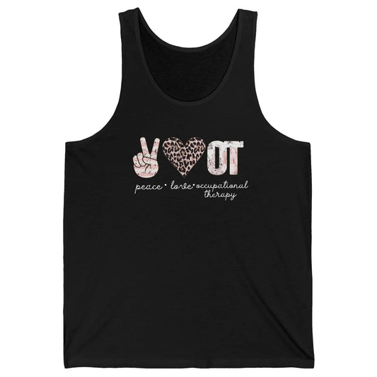 Retro Occupational Therapist Peace Love Occupational Therapy Unisex Jersey Tank