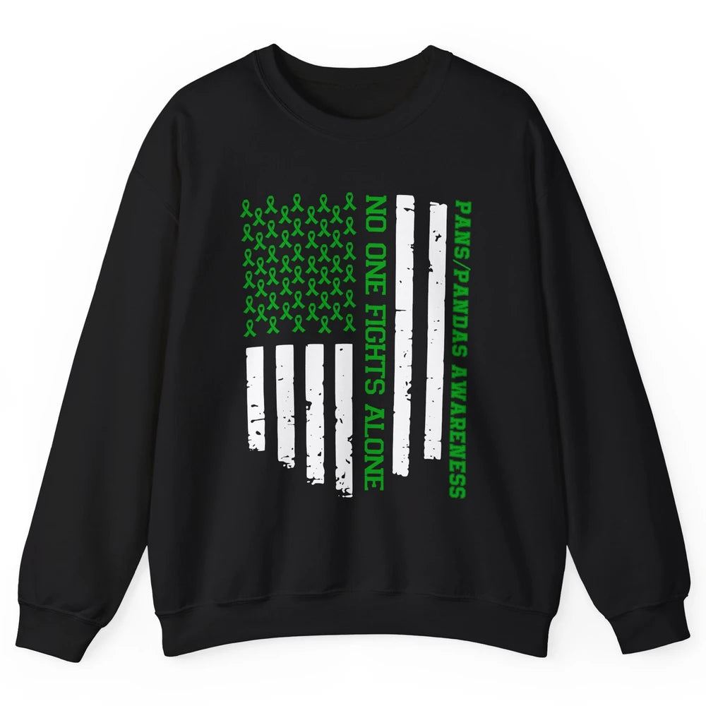 PANS/PANDAS Awareness Retro US Flag No One Fight Alone Unisex Crewneck Sweatshirt