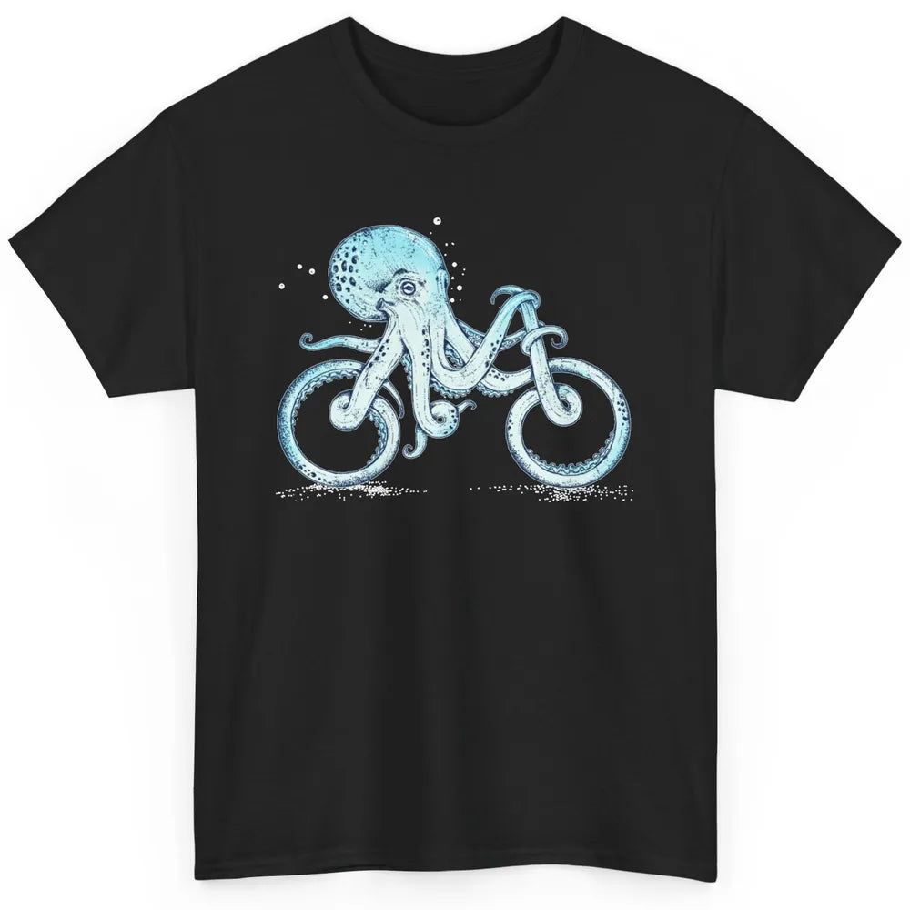 Funny Octopus Riding Bicycle Retro Marine Sea Creature Bike Classic Unisex T-Shirt