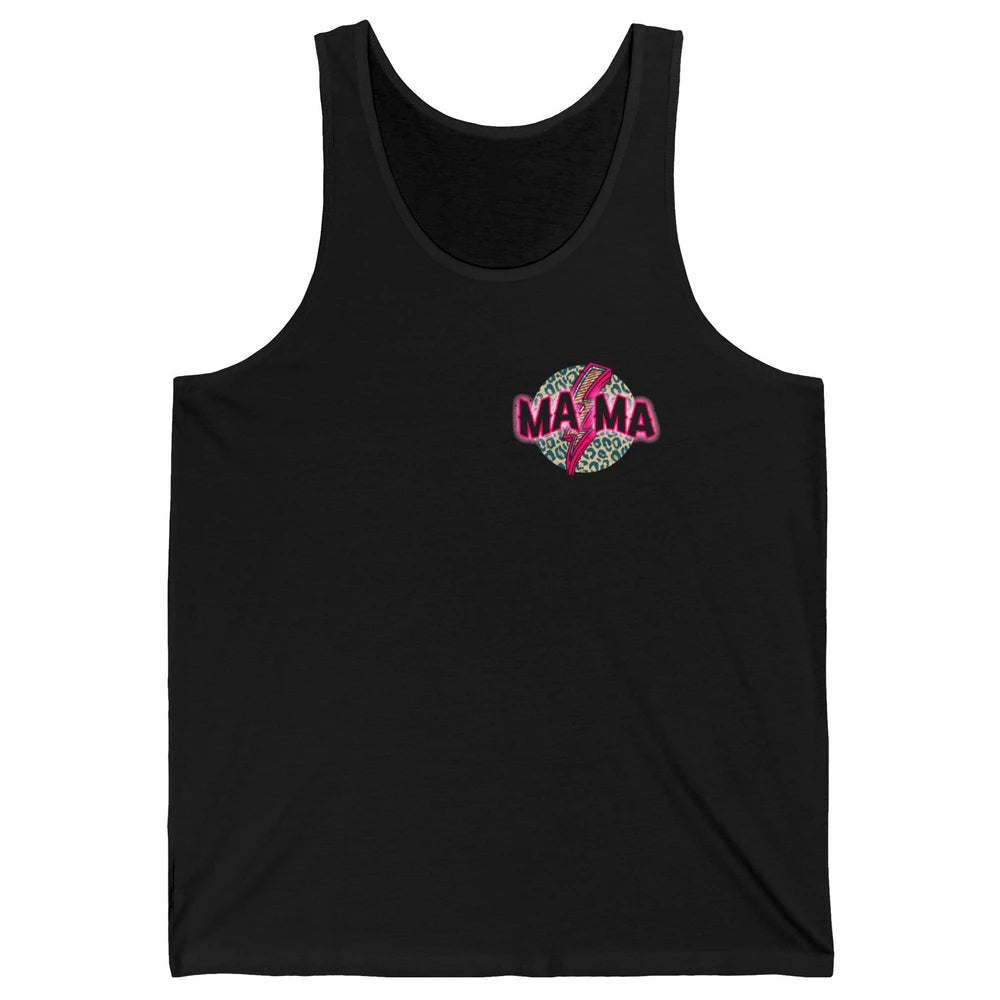 Retro Mama Leopard Pink Lightning Bolt Western Country Mama Unisex Jersey Tank