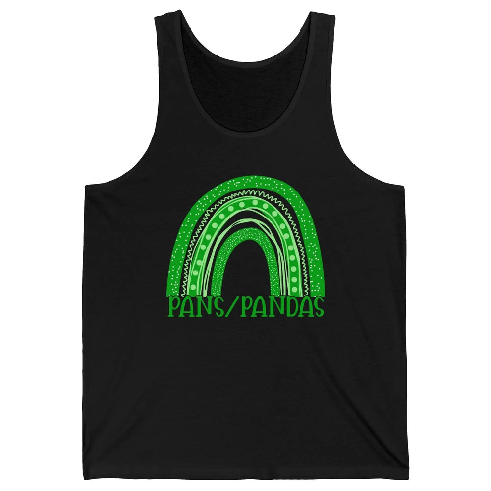 PANS/PANDAS Awareness Floral Green Ribbon Rainbow Pans Unisex Jersey Tank
