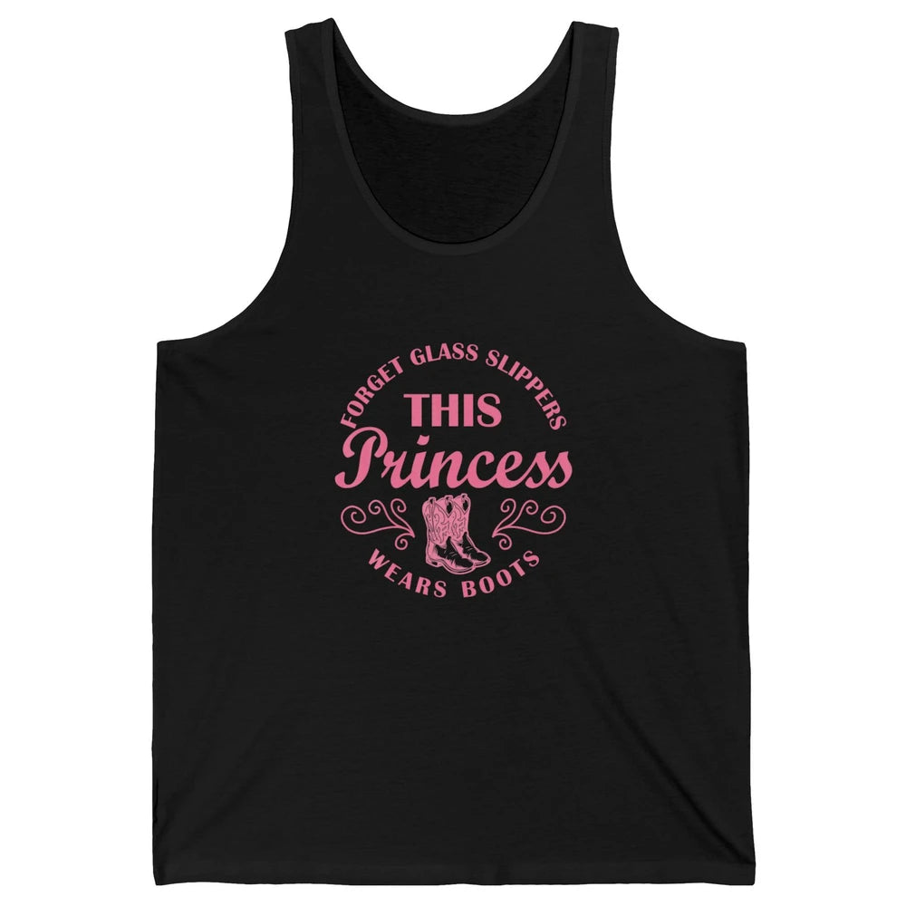 Princess Cowboy Boots Western Country Cowgirl Girls Rodeo Unisex Jersey Tank