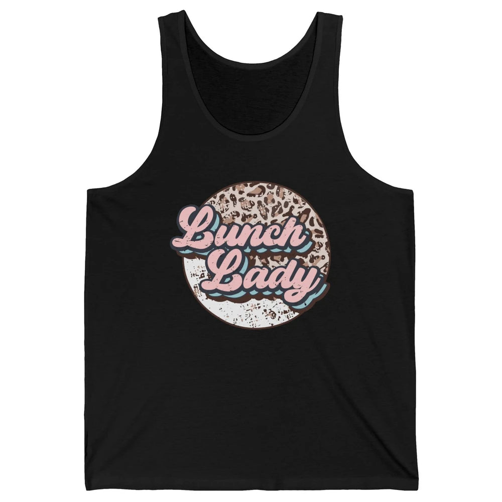 Retro Leopard Lunch Lady Cafeteria Life Lunch Lady Halloween Unisex Jersey Tank