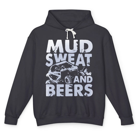 Retro Mud Sweat And Beers UTV ATV Rider 4 Wheel SXS Offroad Unisex Lightweight Hoodie