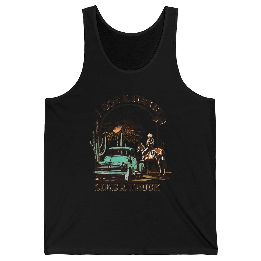 I Got A Heart Like A Truck Western Country Music Cowboy Unisex Jersey Tank
