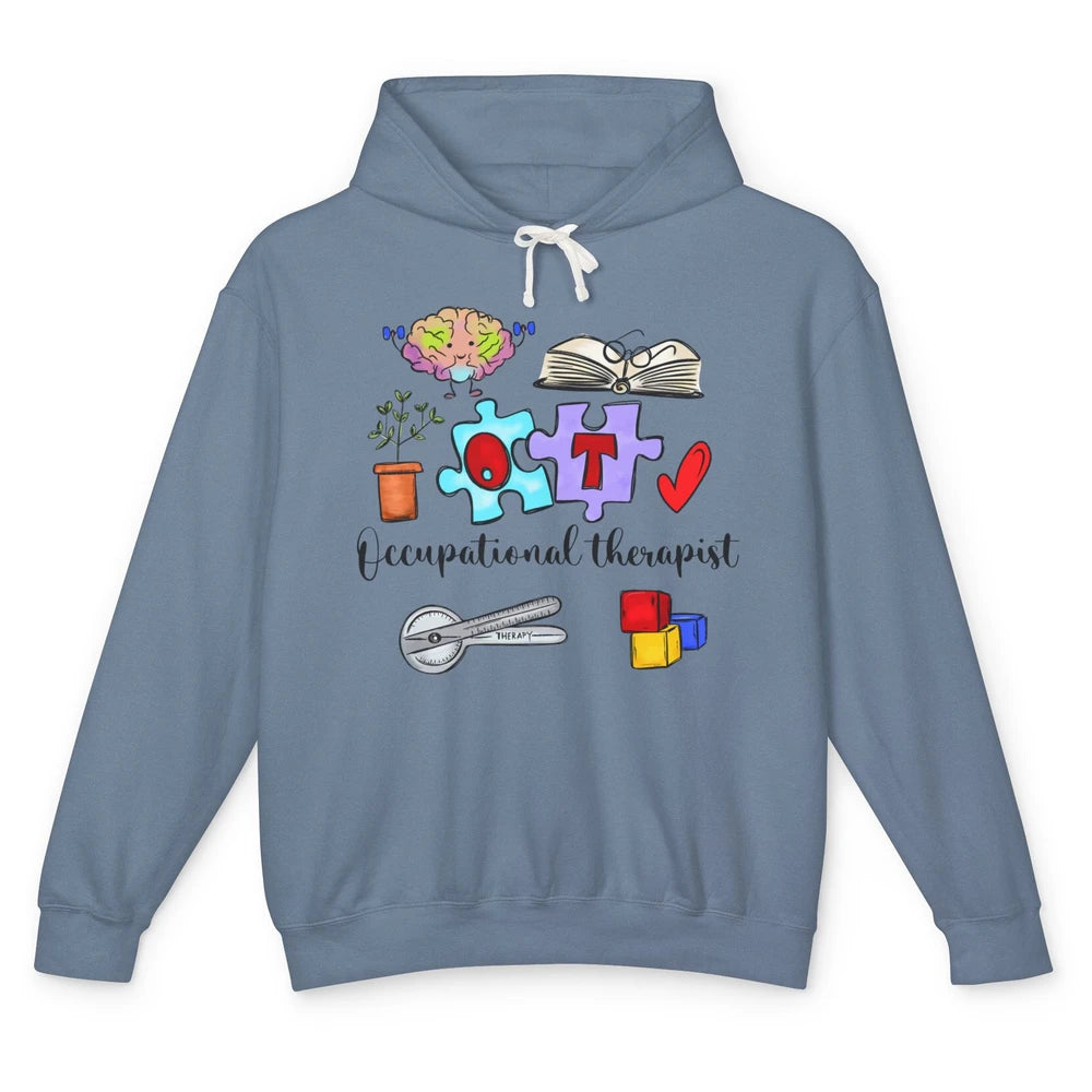 Occupational Therapist Symbols Hand Drawn OT Appreciation Unisex Lightweight Hoodie